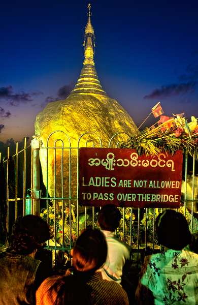 Visitors gather at Kyaiktiyo Pagoda Golden Rock in Myanmar at su Digital Download