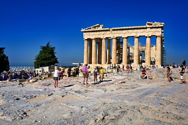 Visitors explore the Parthenon at the Acropolis in Athens Greece Digital Download