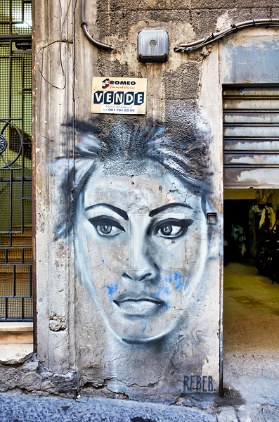 Graffiti of sofia loren in naples spanish quarters Digital Download