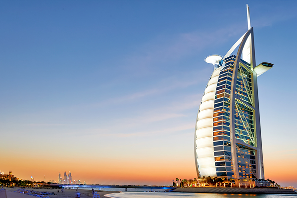 Burj Al Arab shines during sunset in Dubai UAE Digital Download