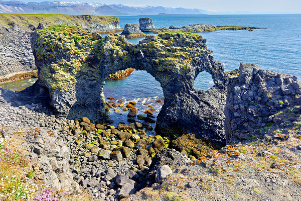 Exploring arnarstapi cliff in Iceland by the ocean Digital Download