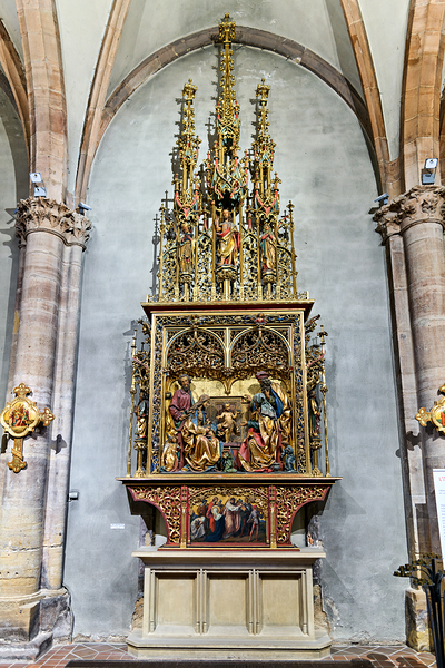 Detailed woodcarving shows religious events in St. Martin Church Digital Download