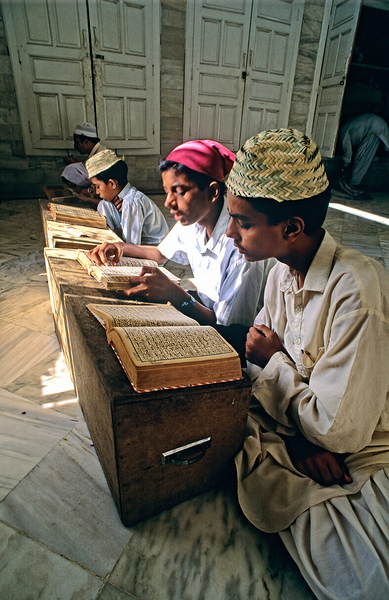Students study in Quranic school madrasa in Pakistan Digital Download