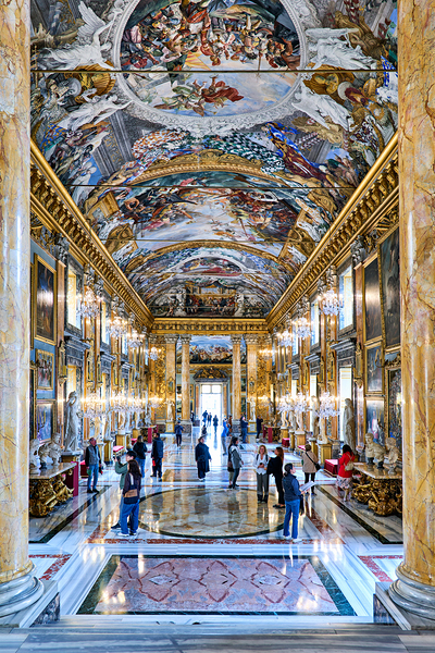 Visitors explore the Great Hall of Colonna Art Gallery in Rome Digital Download