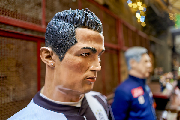 Statues of Christmas nativity scene at artisan workshops in Napl Digital Download