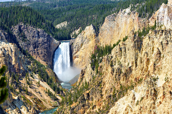 Grand Canyon of Yellowstone: waterfall and cliffs Digital Download