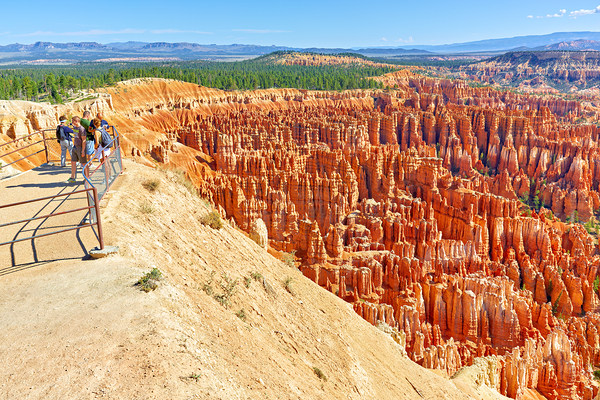 Visitors enjoy the view at Bryce Canyons Inspiration Point Digital Download