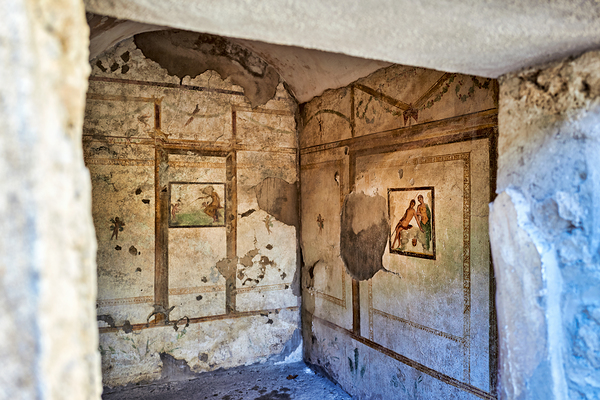 Exploring ancient wall paintings in Pompeii Naples in Italy Digital Download