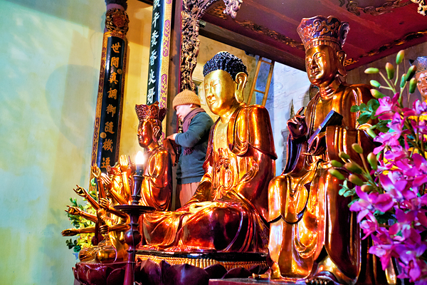 Hanoi offers a view of golden statues in a temple setting Digital Download