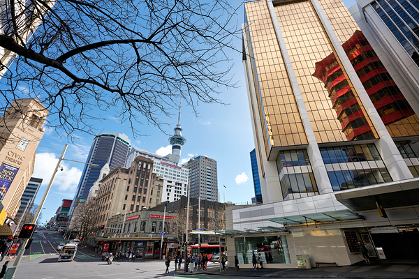 Modern architecture and Sky Tower in Auckland New Zealand Digital Download
