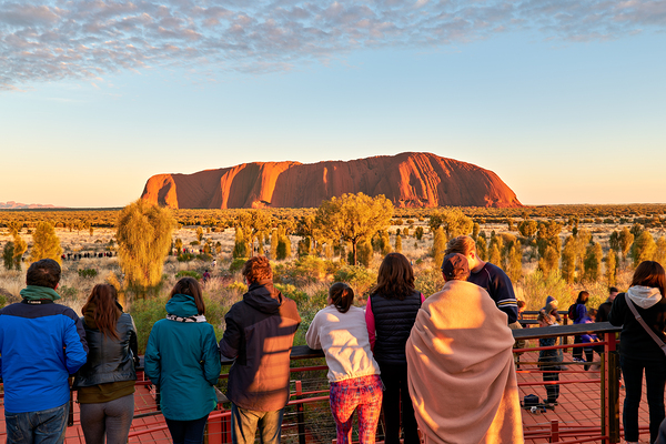 Tourists watch Uluru glow at sunrise. Digital Download