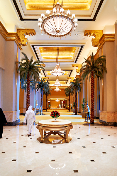 Visitors stroll through Emirates Palace Hotel lobby Digital Download