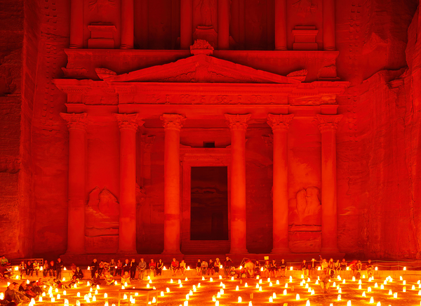 Visit to Petra at night with the Treasury lit by candles Digital Download