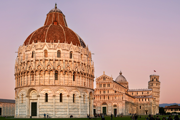 Pisa Tuscany landmarks at sunset in Square of Miracles Digital Download