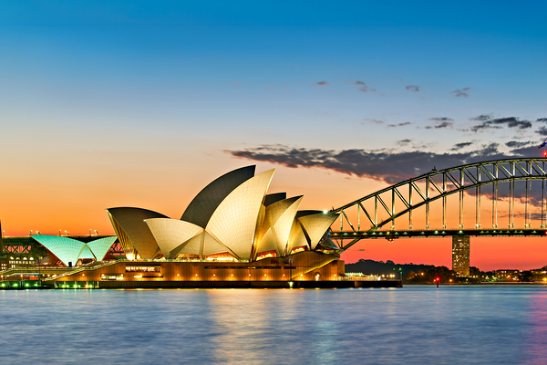 Sydney Opera House and Harbour Bridge at sunset. Digital Download