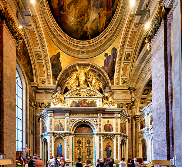 Visitors admire St. Isaacs Cathedral in Saint Petersburg Digital Download