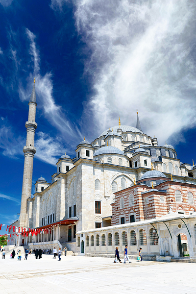 Visit to Fatih Mosque in Istanbul Turkey during sunny day Digital Download