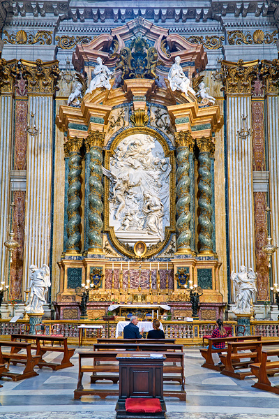 Visitors at the altar of Church of St. Ignatius of Loyola in Rom Digital Download