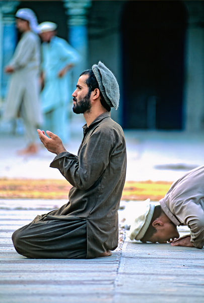 Prayers in the mosque of Chitral Pakistan at sunset Digital Download