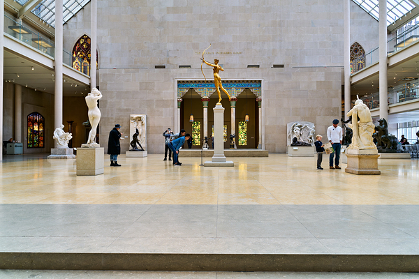 Visitors explore Engelhard Court at the Met in Manhattan Digital Download