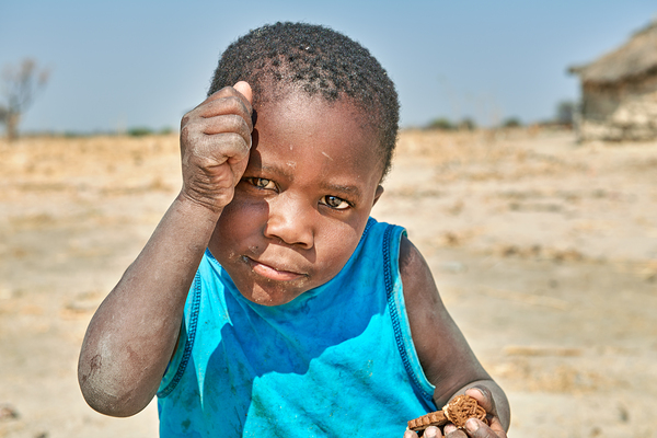 Joyful boy in Kavango Region playing in Namibia Digital Download