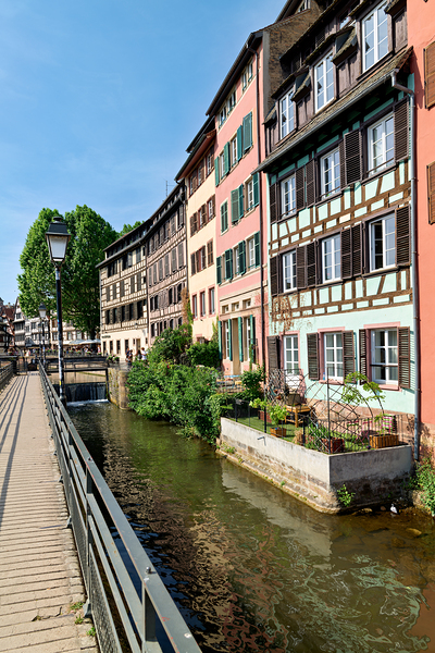 Colorful houses on canal in Petit France district of Strasbourg Digital Download