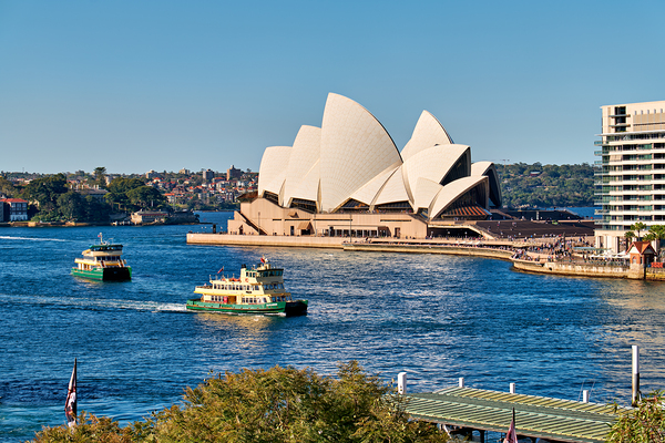 Sydney Opera House and ferries on a sunny day. Digital Download