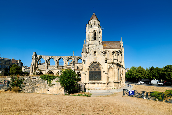 Church of Saint Etienne le Vieux stands in ruins in Caen France Digital Download