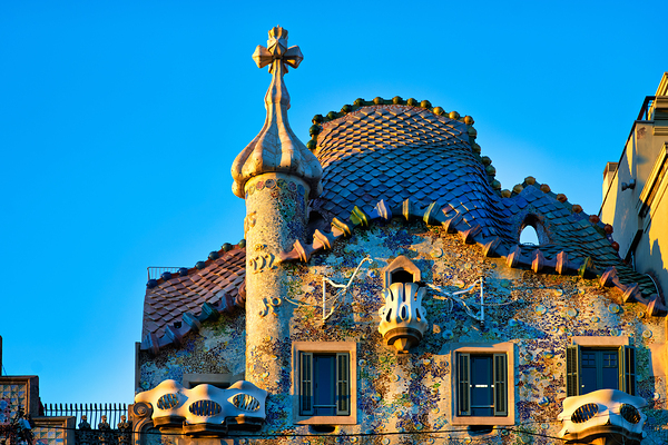 Exploring Casa Batllo in Barcelona Spain during sunset Digital Download
