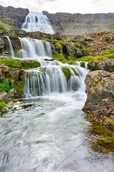 Gongumannafoss waterfall in Iceland with flowing water Digital Download