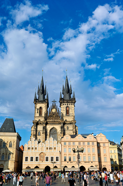 Crowded Old Town Square Prague featuring Týn Church. Digital Download
