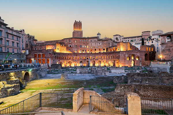 Trajans Market in Rome during sunset at Fori Imperiali Digital Download