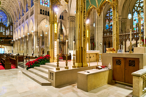 St. Patricks Cathedral interior in Manhattan during holiday sea Digital Download