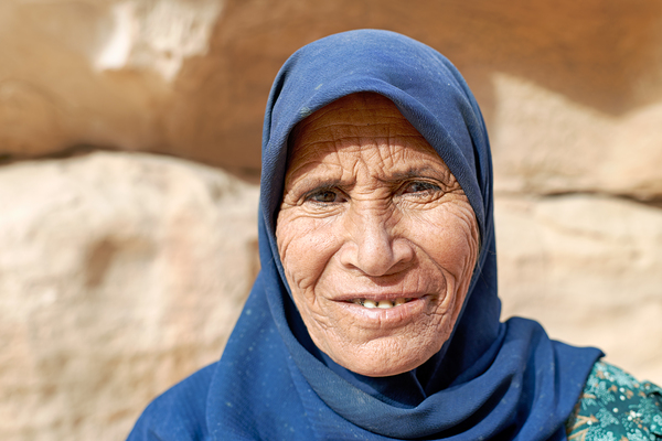 Portrait of an old woman at Little Petra in Jordan Digital Download