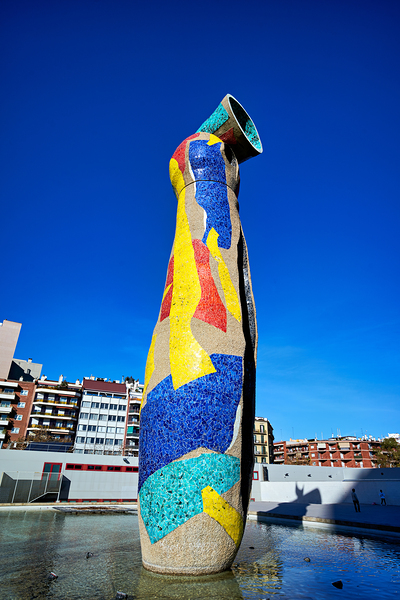 Sculpture of Woman and Bird in Barcelona park by Joan Miro Digital Download