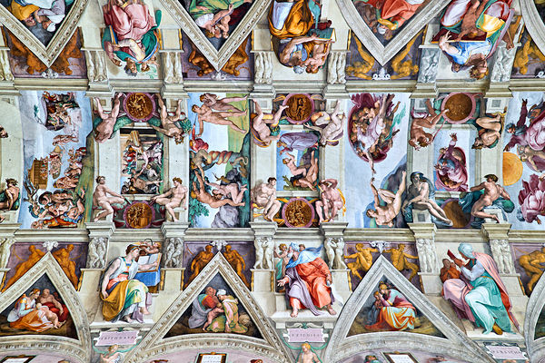 Michelangelo ceiling painting at Vatican Museums in Rome Digital Download