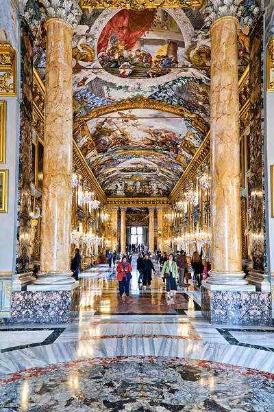 Visitors explore the Great Hall at Colonna Art Gallery in Rome Digital Download