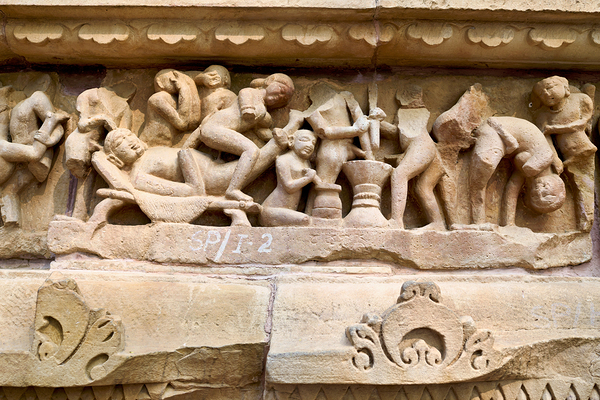 Hindu temples of Khajuraho show carvings of daily life and ritua Digital Download