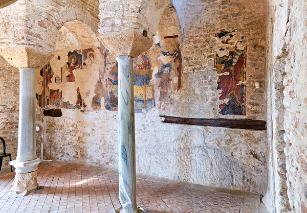 Frescoes on walls of Cattolica di Stilo church in Calabria Italy Digital Download