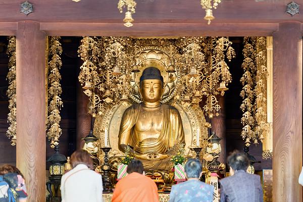 Buddha statue inside Chion in temple in Kyoto attracts many visi Digital Download