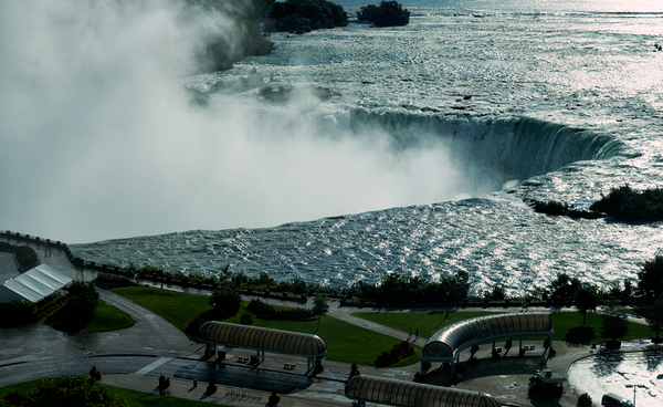 Niagara Falls with powerful water mist and surrounding park. Digital Download