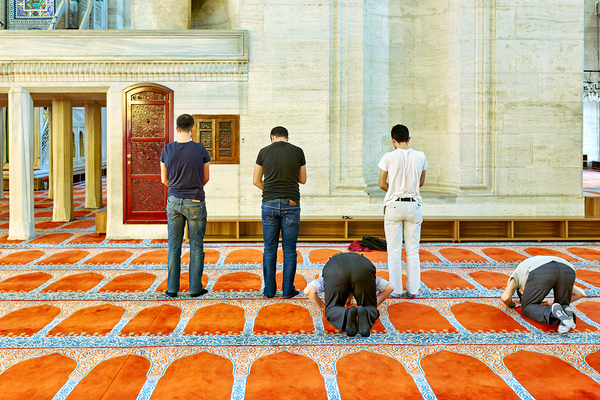 People pray inside Suleymaniye Mosque in Istanbul Turkey Digital Download