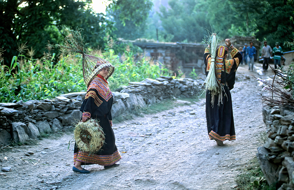 Women working in Bumburet Valley Kalash village Digital Download