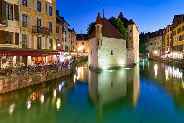 Palais de lIsle and Thiou river during sunset in Annecy Digital Download