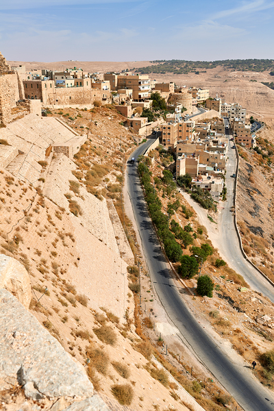 Kerak Castle shows the land and buildings around it in Jordan Digital Download