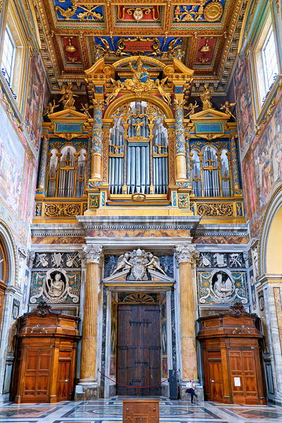 Daytime view of Romes cathedral interior with organ Digital Download