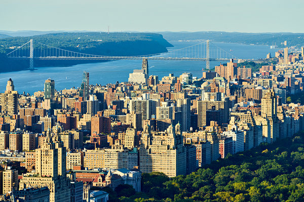 View of upper west side and george washington bridge in manhatta Digital Download