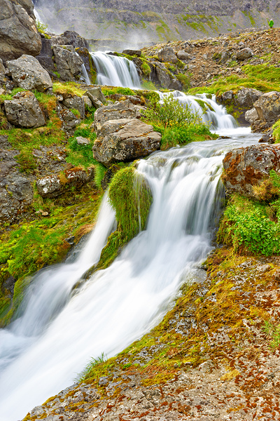 Gongumannafoss waterfall flows in Iceland during daylight hours Digital Download