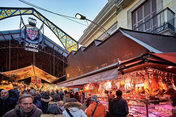 Crowds gather at Barcelonas La Boqueria market Digital Download