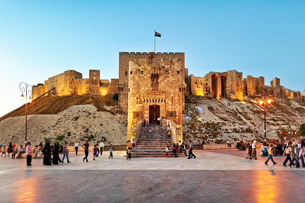 Exploring the citadel of Aleppo during dusk in Syria Digital Download